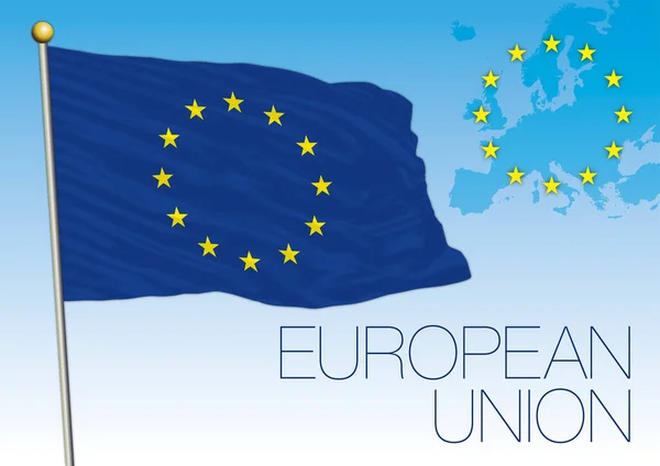 European Union Official Flag Coat Arms Vector Illustration — Stock Vector