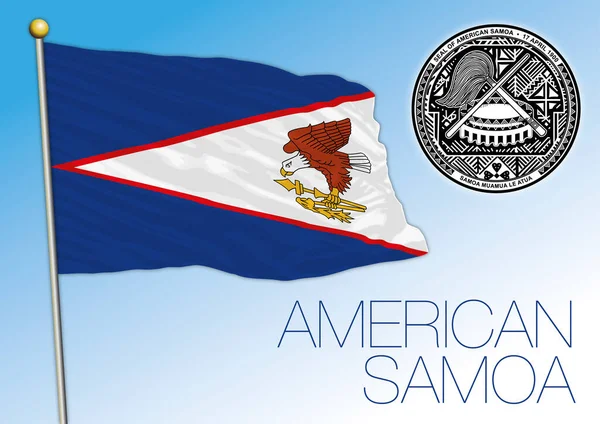 Armoiries Drapeau Nationaux Officiels Des Îles Samoa Américaines Océan Pacifique — Image vectorielle