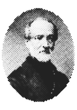 Giuseppe Mazzini İtalyan tarihçi Risorgimento, vektör illüstrasyon