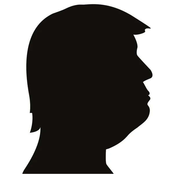 Retrato Silhueta Donald Trump Presidente Dos Eua Ilustração Vetorial — Vetor de Stock