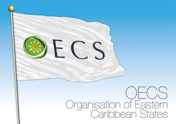 Oecs Organizace Států Východního Karibiku Vlajka Symbol Středoamerická Ekonomická Organizace — Stockový vektor