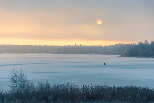 Winter dawn on the river.