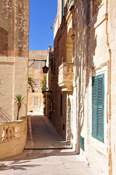 Strada antica a Mdina — Foto Stock