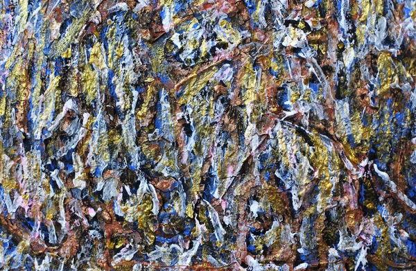 Малюнок Стилі Абстрактного Експресіонізму Очищення Фарби Абстрактний Фон Золотим Синім — стокове фото