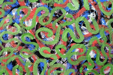 Dalgalı renk çizgileri. Yeşil ve mavi karalamalar. Kamuflaj taklidi..