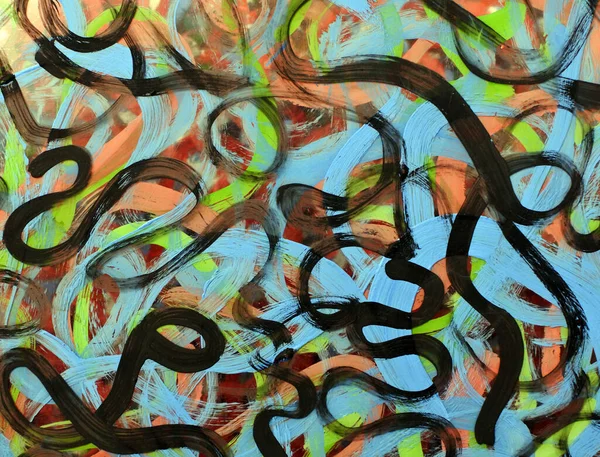 Kolorowe Plamy Wielowarstwowym Tle Etiuda Stylu Abstrakcyjnego Ekspresjonizmu Kręcące Się — Zdjęcie stockowe