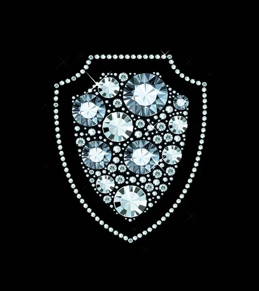 Diamant Shield teken — Stockvector