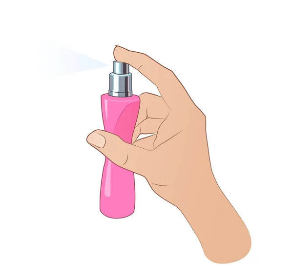 Hand parfum spuiten — Stockvector