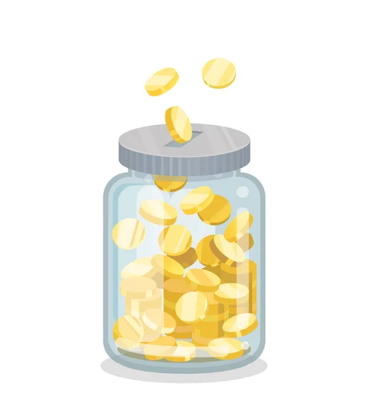 Opslaan van platte geld jar — Stockvector