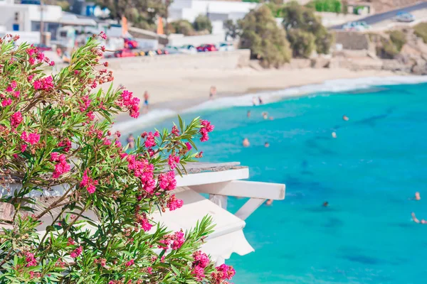Krásná krajina s výhledem na moře na ostrově Mykonos, Řecko — Stock fotografie