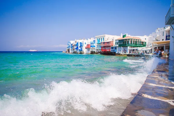 Malé Benátky nejoblíbenější atrakcí v ostrově Mykonos Řecko, Kyklady — Stock fotografie