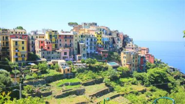 Cinque Terre rezerv güzel inanılmaz köyde. İtalya Liguria bölgesi. Bir beş arazi Corniglia Köyü