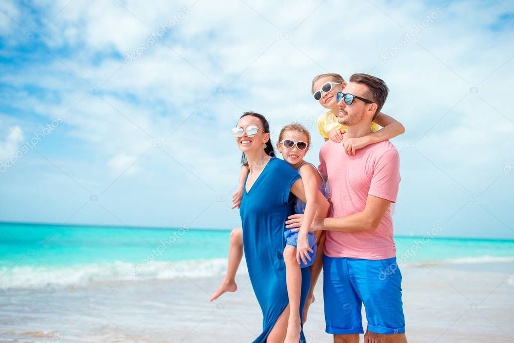 Family beach vacation at Caribbean