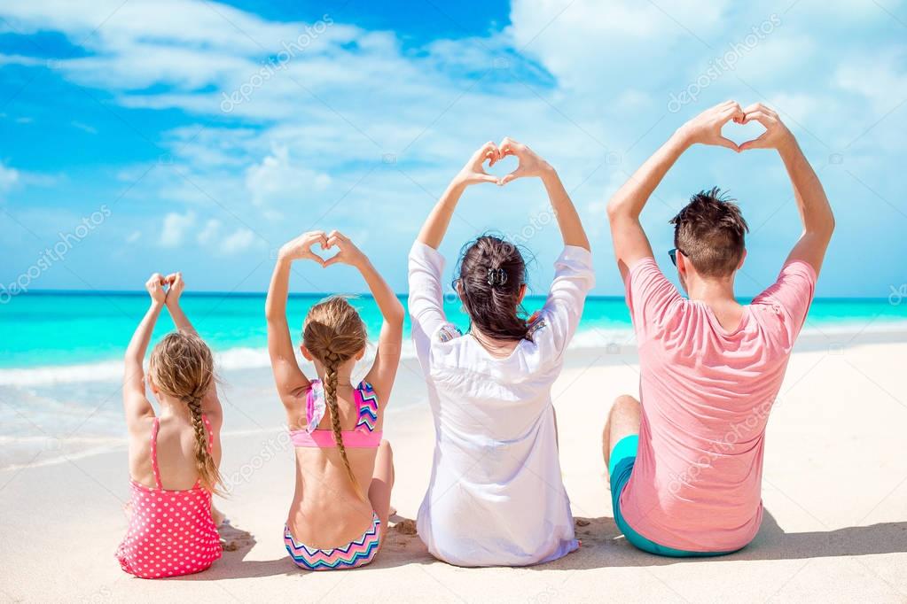 Happy family on the beach vacation