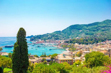 Güzel manzara görüntülemek eski köy Rapallo Cinque Terre, Liguria, İtalya'da