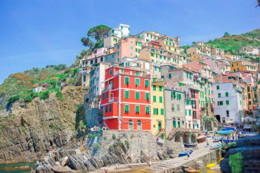 Cinque Terre, Liguria, İtalya 'da Riomaggiore