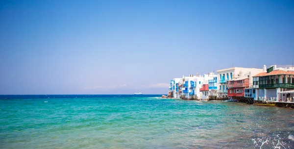 리틀 베니스 그리스, Cyclades에 미코노스 아일랜드에서 가장 인기 있는 광경 — 스톡 사진