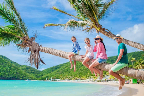 Giovane famiglia di quattro persone in vacanza divertirsi — Foto Stock