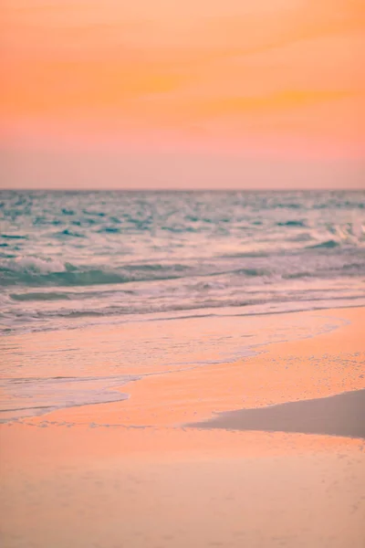 Úžasný krásný západ slunce na exotické karibské pláži — Stock fotografie