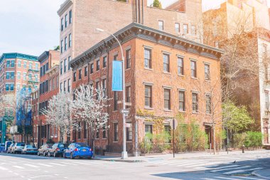 New York Manhattan, ABD 'deki West Village' daki boş sokaklar