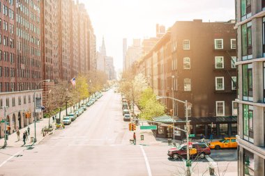 New York Manhattan, ABD 'deki West Village' daki boş sokaklar