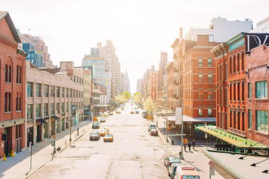 New York Manhattan, ABD 'deki West Village' daki boş sokaklar