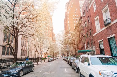 New York Manhattan, ABD 'deki West Village' daki boş sokaklar