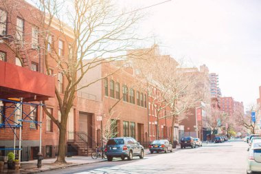 New York Manhattan, ABD 'deki West Village' daki boş sokaklar
