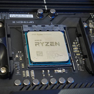 Lyon, Fransa - 5 Aralık 2019: 3. General Amd Ryzen 9 3900x Cpu - kapatın.