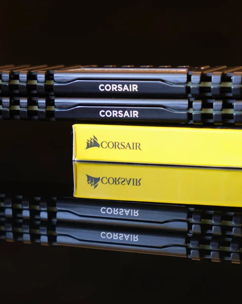 Bükreş Romanya Aralık 2019 Modüllü Corsair Ddr Ram Çift Seti — Stok fotoğraf