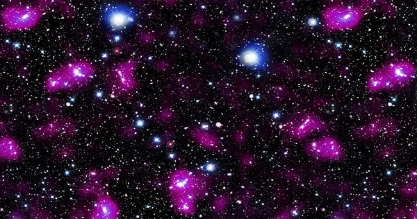 background of abstract galaxies with stars and planets with abstract motifs in purple and blue space of night light universe