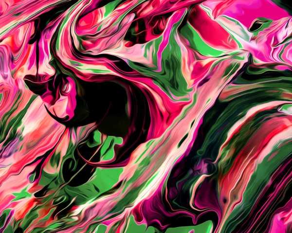 Background design of painted acrylic oil paint fluid liquid color mix of dark green and red with creativity and Modern artwork