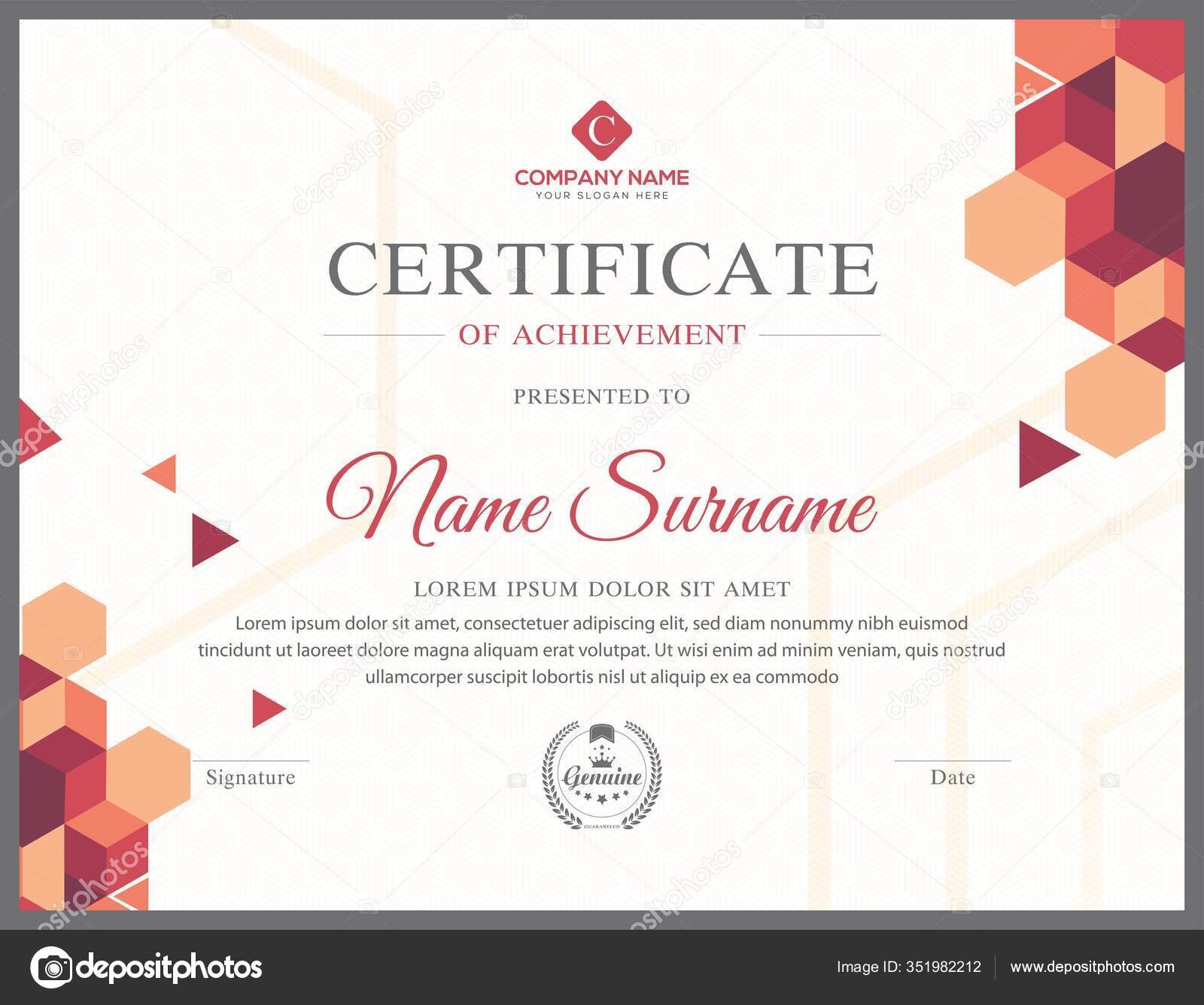 Creative Multipurpose Certificate Template Design All Types Within Referral Certificate Template
