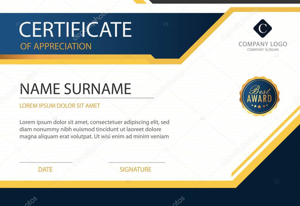 Certificate template printable editable design