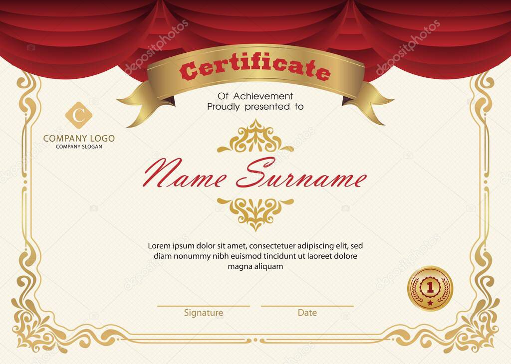 Certificate template elegant gold design