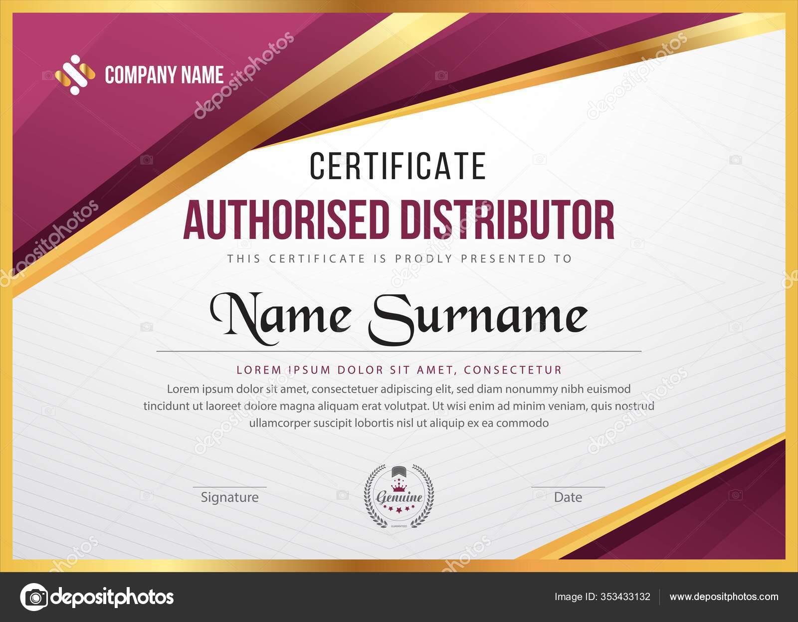 Vettoriale stockProgettazione Modelli Certificati Professionali Creativi  Tutti Tipi Aziende di ©UniqueEye #353433132, image size:1600x1247