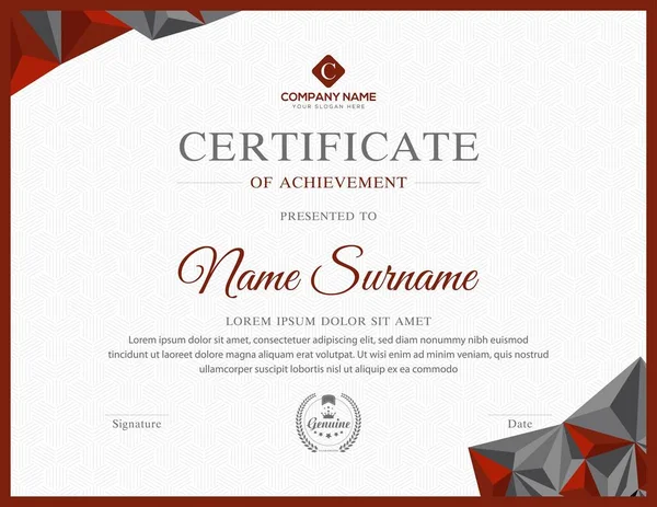 Creatief Multifunctioneel Professioneel Elegant Certificaat Ontwerp Vector — Stockvector