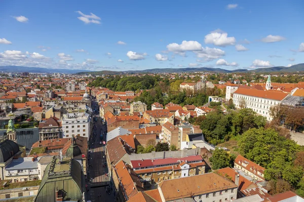 Zagreb Şehir Merkezinin Hava Görüntüsü — Stok fotoğraf