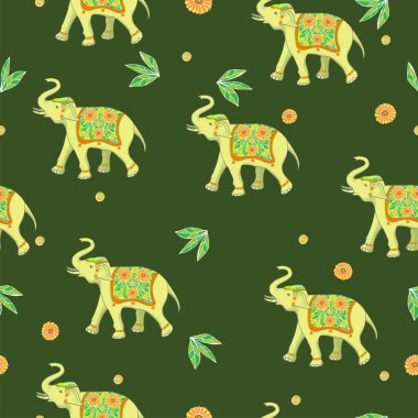 Filler ve çiçeklerle kusursuz desen. Vektör grafikleri.