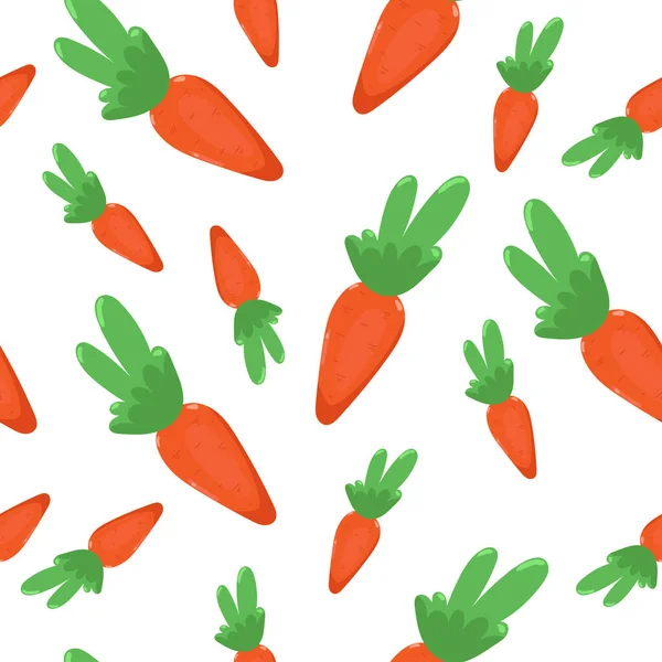 Modèle sans couture avec des carottes sur un fond blanc. Graphiques vectoriels . — Image vectorielle