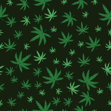 Marihuana kusursuz desen. Kumaş, ambalaj kağıdı için. Vektör grafikleri.