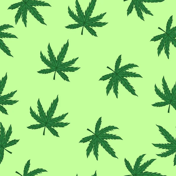 Marihuana naadloos patroon. Voor stoffen, inpakpapier. vectorgrafieken. — Stockvector