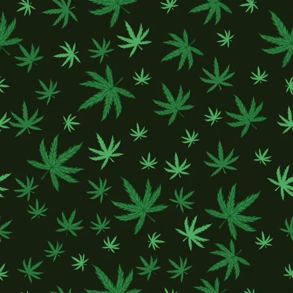 Patrón inconsútil de marihuana. Para telas, papel de regalo. Gráficos vectoriales . — Vector de stock