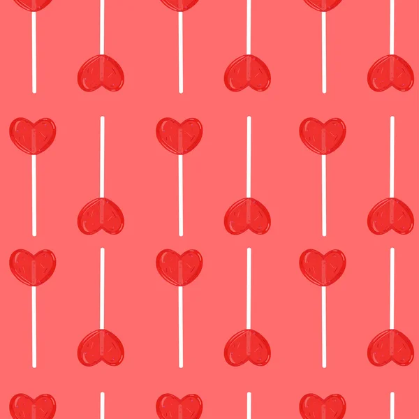 Απρόσκοπτη μοτίβο με γλειφιτζούρια σε μορφή καρδιάς. Διανυσματικά γραφικά — Διανυσματικό Αρχείο