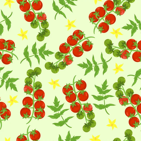 Patrón de tomate sin costura. Impresión vegetal. Gráficos vectoriales . — Vector de stock