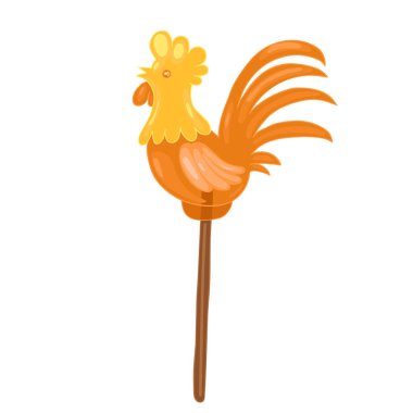 Beyaz arka planda izole edilmiş horoz şekeri. Vektör grafikleri.