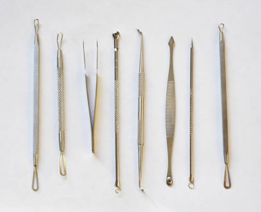 Tools for mechanical cleaning of the face on a white background. Photo Image