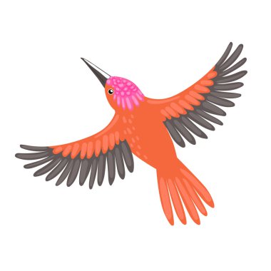 Sinekkuşu beyaz bir arka planda izole edilir. Vektör resmi.