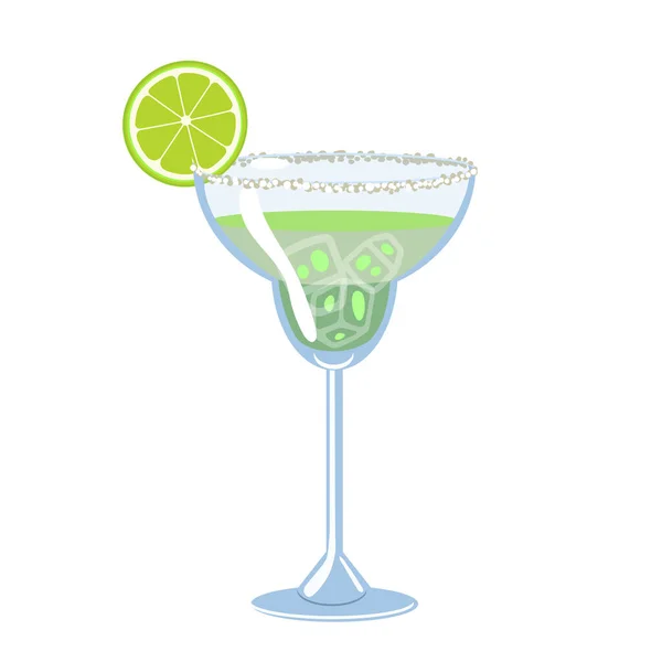 Margarita Cocktail Isoleren Een Witte Achtergrond Vectorafbeelding — Stockvector