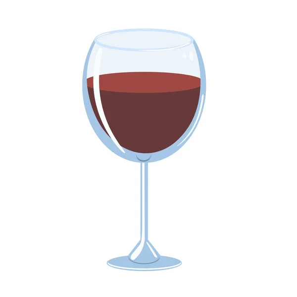 Red Wine Glass Isolate White Background Vector Image — Stock Vector